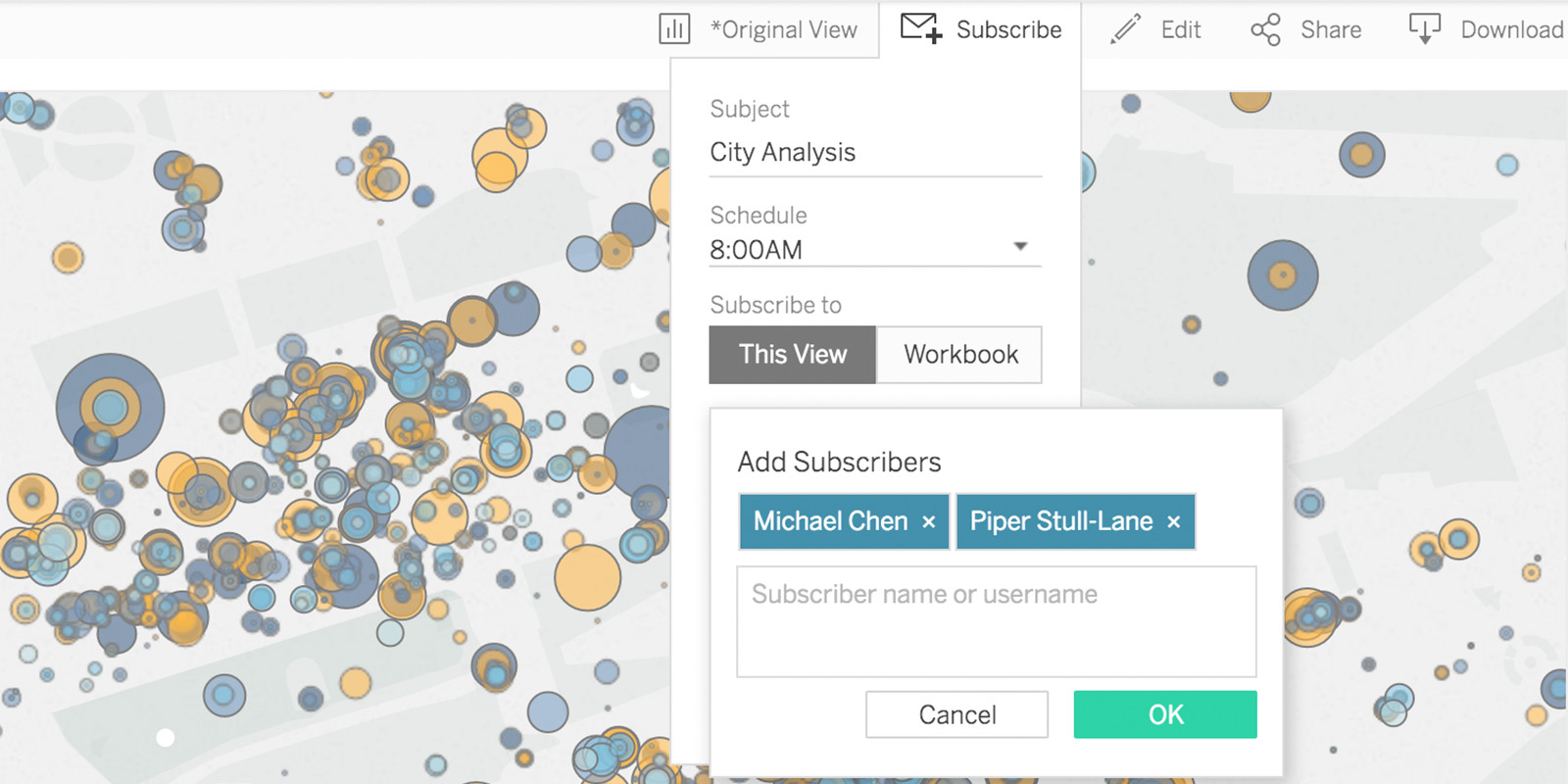 Subscribe Others in Tableau 10