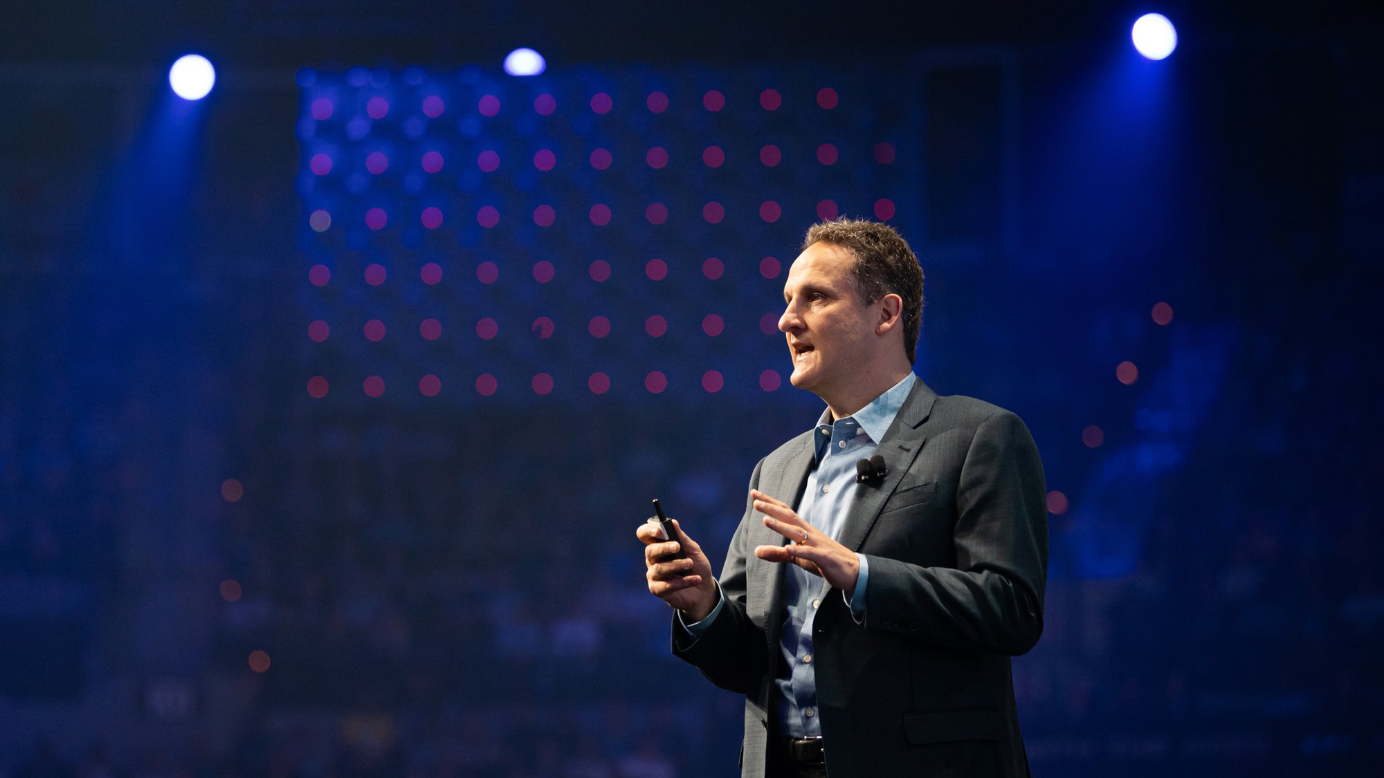 Tableau CEO Adam Selipsky on stage at TC19