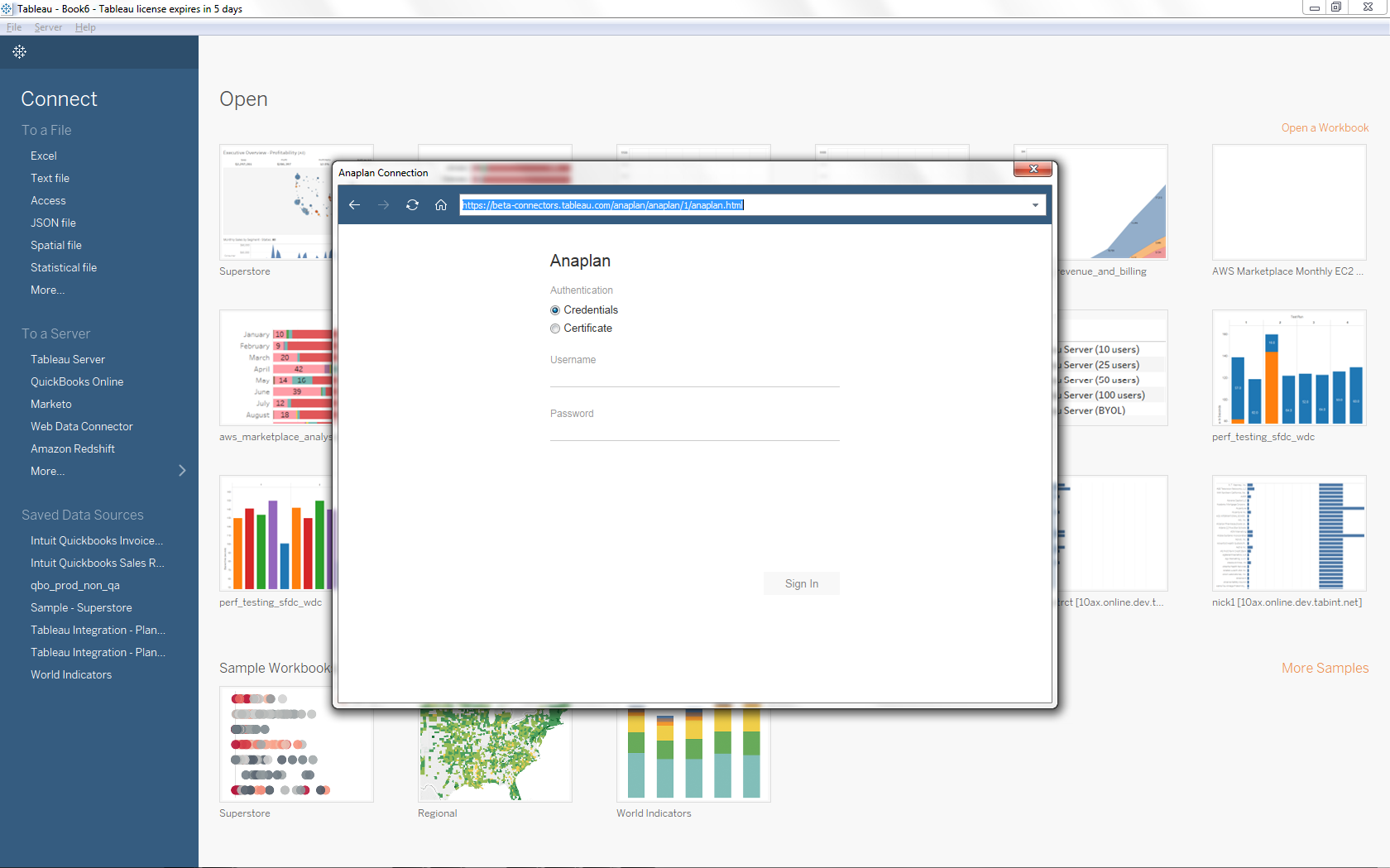 Tableau’s 60 instant data connectors