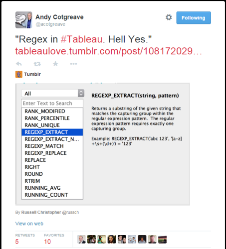 Regex in Tableau