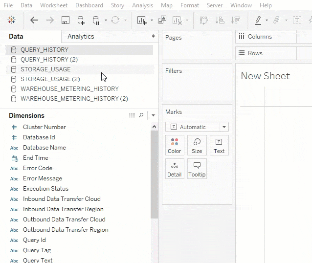 This gif shows how to replace a data source in Tableau Desktop using the menu that appears with a right-click.