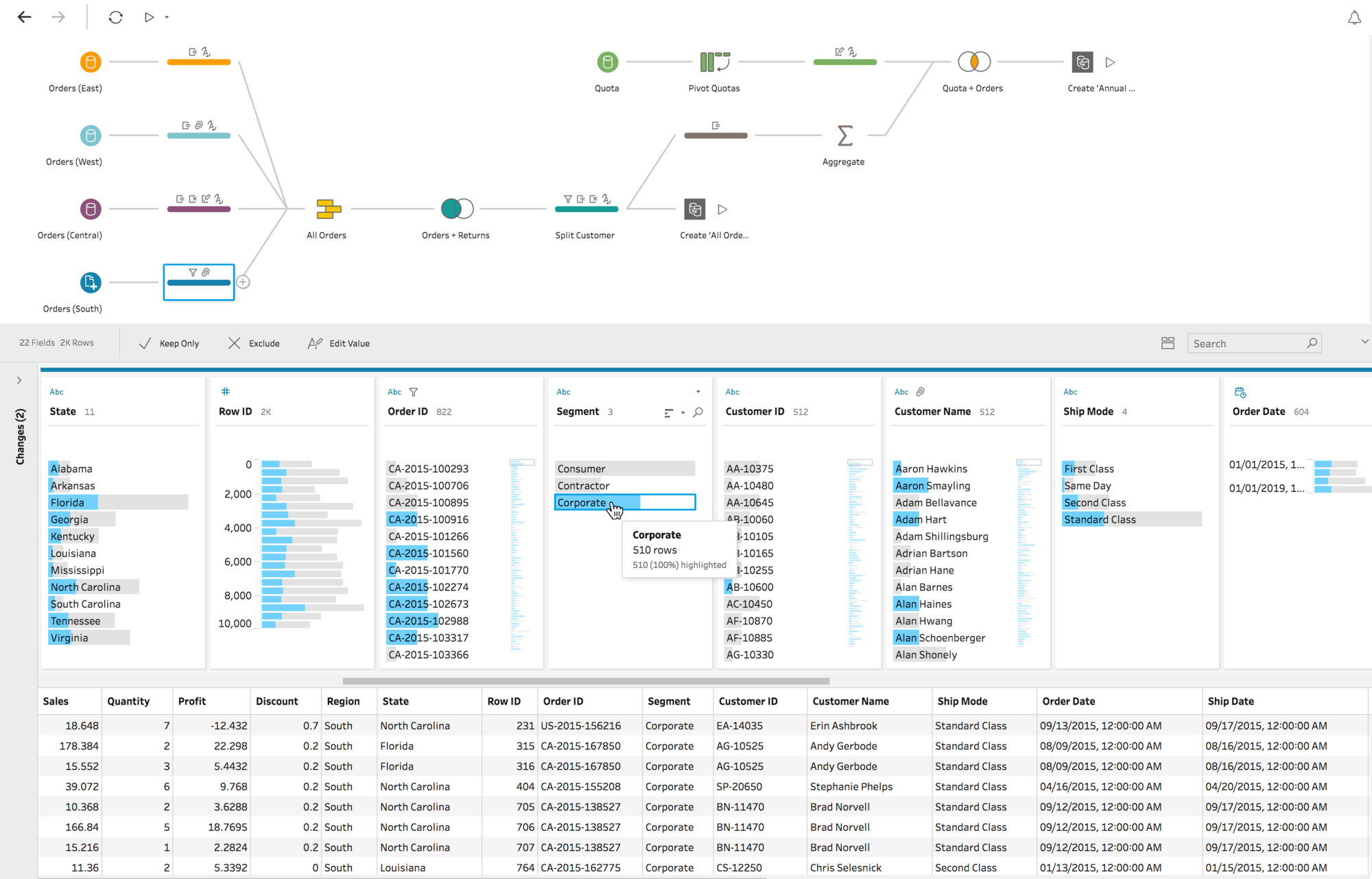 tableau filter actions server