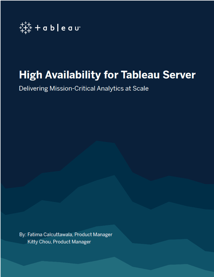 An image of the cover page of the Tableau Server Higher Availability whitepaper